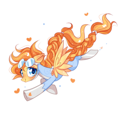 Size: 1250x1250 | Tagged: safe, artist:ipun, oc, oc only, oc:autumn flight, flying, heart eyes, simple background, solo, transparent background, wingding eyes