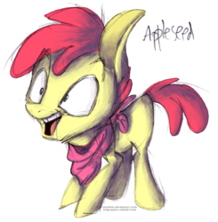 Size: 1083x1104 | Tagged: safe, artist:wreckham, apple bloom, g4, applebuck, rule 63, solo