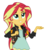 Size: 2891x3116 | Tagged: safe, artist:sketchmcreations, sunset shimmer, equestria girls, g4, my little pony equestria girls: friendship games, backpack, bedroom eyes, female, grin, high res, raised eyebrow, simple background, smiling, solo, transparent background, vector