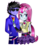 Size: 798x1000 | Tagged: safe, artist:zoe-975, violet blurr, oc, oc:x, equestria girls, g4, canon x oc, shipping, vector