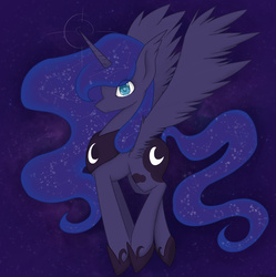 Size: 1800x1807 | Tagged: safe, artist:banesbloom, princess luna, alicorn, pony, g4, female, looking at you, mare, solo