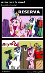 Size: 1944x3136 | Tagged: safe, artist:witkacy1994, princess cadance, shining armor, g4, clothes, comic, grumpy, hardware store, shopping