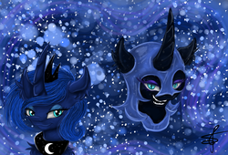 Size: 2000x1360 | Tagged: safe, artist:charlottelanoire, nightmare moon, princess luna, g4