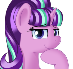 Size: 1280x1201 | Tagged: safe, artist:sykobelle, starlight glimmer, pony, g4, female, looking at you, pepe the frog, rare pepe, s5 starlight, simple background, smiling, smug, solo, transparent background