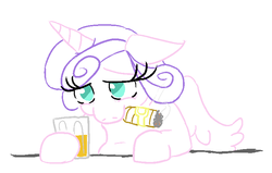 Size: 741x471 | Tagged: safe, princess flurry heart, g4, season 6, alcohol, beer, cigar, female, smoking, solo