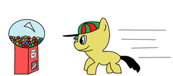Size: 1554x693 | Tagged: safe, artist:amateur-draw, oc, oc only, bubblegum, candy, foal, food, gumball, gumball machine, hat, ms paint