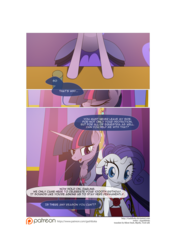 Size: 3541x5016 | Tagged: safe, artist:gashiboka, rarity, twilight sparkle, alicorn, pony, unicorn, comic:recall the time of no return, g4, comic, patreon, patreon logo, twilight sparkle (alicorn)