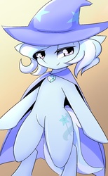 Size: 961x1558 | Tagged: safe, artist:skippy_the_moon, trixie, pony, g4, bipedal, female, smiling, solo
