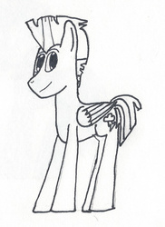 Size: 634x870 | Tagged: safe, artist:pommelsketches, thunderlane, pegasus, pony, g4, ink, traditional art