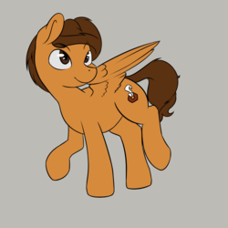 Size: 1200x1200 | Tagged: safe, artist:rileyisherehide, oc, oc only, oc:toanderic, pegasus, pony, cute, looking back, solo