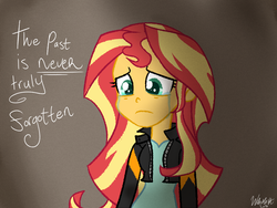 Size: 1024x768 | Tagged: dead source, safe, artist:wubcakeva, sunset shimmer, equestria girls, g4, crying, female, sad, solo, sunsad shimmer