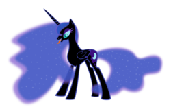 Size: 10240x6400 | Tagged: safe, artist:emu34b, nightmare moon, alicorn, pony, g4, absurd resolution, drool, female, mare, missing accessory, open mouth, sharp teeth, simple background, solo, transparent background, vector