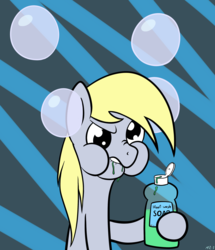 Size: 2256x2624 | Tagged: safe, artist:mr-1, derpy hooves, pegasus, pony, g4, angry, bubble, female, high res, imminent nausea, imminent vomiting, mare, physical vulgar, soap, solo