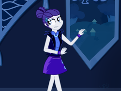 Size: 800x600 | Tagged: dead source, safe, artist:ultrard, rarity, equestria girls, g4, the cutie re-mark, alternate timeline, clothes, equestria girls interpretation, female, hair bun, night maid rarity, nightmare takeover timeline, scene interpretation, skirt, solo