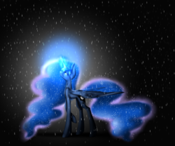 Size: 6000x5000 | Tagged: safe, artist:emalajiss36, princess luna, g4, absurd resolution, female, looking up, magic, rain, solo, spread wings, wet mane