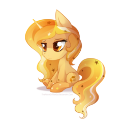 Size: 1024x1024 | Tagged: safe, artist:thenornonthego, oc, oc only, oc:stargrown glow, pony, unicorn, gradient hooves, gradient mane, sad, sitting, solo, universe pony