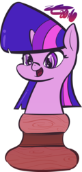 Size: 866x1810 | Tagged: safe, artist:liracrown, twilight sparkle, g4, chess, chess piece, female, knight, knight pony chess, solo