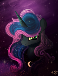 Size: 2000x2614 | Tagged: safe, artist:pedrohander, princess luna, alicorn, pony, g4, bust, colored, female, high res, looking at you, mare, portrait, solo