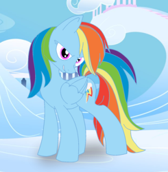 Size: 1250x1274 | Tagged: safe, artist:frostypon3, rainbow dash, g4, backwards cutie mark, female, solo