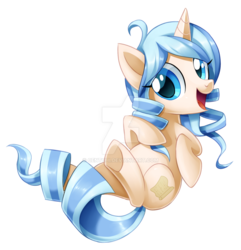 Size: 1024x1061 | Tagged: safe, artist:centchi, oc, oc only, oc:opuscule antiquity, pony, unicorn, female, mare, on back, simple background, solo, transparent background, underhoof, watermark