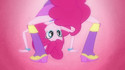 Size: 1280x720 | Tagged: safe, screencap, pinkie pie, equestria girls, g4, boots, bracelet, fall formal outfits, female, high heel boots, jewelry, ponied up, ponytail, solo