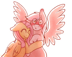 Size: 1024x808 | Tagged: safe, artist:corwolf, fluttershy, oc, g4, canon x oc, corwolf, shipping