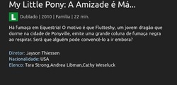 Size: 473x227 | Tagged: safe, fluttershy, dragonshy, g4, my little pony: friendship is magic, official, flutterdragon, portuguese, text, translated in the comments, you had one job