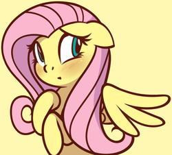 Size: 1720x1558 | Tagged: safe, artist:furrgroup, fluttershy, pegasus, pony, g4, female, floppy ears, gradient background, shy, simple background, solo, yellow background