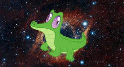 Size: 3840x2080 | Tagged: safe, gummy, alligator, g4, high res, male, solo, space