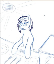 Size: 505x597 | Tagged: safe, artist:chapaevv, dj pon-3, vinyl scratch, g4, female, solo