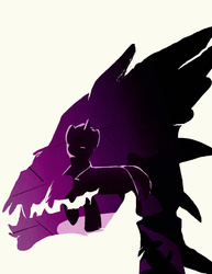 Size: 2550x3300 | Tagged: safe, artist:ruirik, pony, unicorn, fanfic art, fanfic cover, high res, monochrome, silhouette