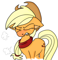 Size: 4641x4862 | Tagged: artist needed, safe, applejack, g4, absurd resolution, allergies, clothes, female, floppy ears, hat, hay fever, scarf, sneezing, sneezing fetish, solo