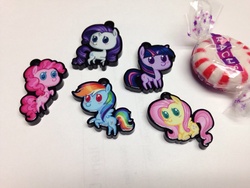 Size: 900x675 | Tagged: safe, artist:melonie-moon, fluttershy, pinkie pie, rainbow dash, rarity, twilight sparkle, g4, chibi, irl, photo