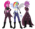 Size: 3939x3224 | Tagged: safe, artist:e-e-r, maud pie, pinkie pie, rainbow dash, equestria girls, g4, my little pony: friendship is magic, the cutie re-mark, alternate timeline, amputee, apinkalypse pie, apocalypse dash, apocalypse maud, augmented, badass, badass longcoat, belly button, breasts, busty maud pie, busty pinkie pie, busty rainbow dash, cleavage, clothes, crystal war timeline, cybernetic arm, female, high res, longcoat, midriff, pinkamena diane pie, ponied up, pony ears, prosthetic arm, prosthetic limb, prosthetic wing, prosthetics, simple background, torn clothes, torn ear, transparent background