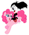 Size: 600x720 | Tagged: safe, artist:empty-10, pinkie pie, cyclops, humanoid, pony, g4, adorable face, crossover, cute, diapinkes, duo, iris (ruby gloom), ruby gloom, simple background, white background