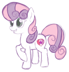 Size: 457x476 | Tagged: safe, artist:brinazzle, junebug, sweetie belle, g4, cutie mark, female, recolor, solo, the cmc's cutie marks