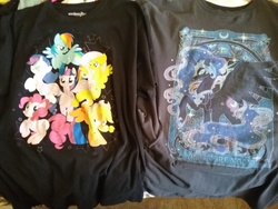 Size: 2592x1944 | Tagged: safe, applejack, fluttershy, nightmare moon, pinkie pie, rainbow dash, rarity, twilight sparkle, alicorn, pony, g4, clothes, merchandise, t-shirt, twilight sparkle (alicorn), welovefine