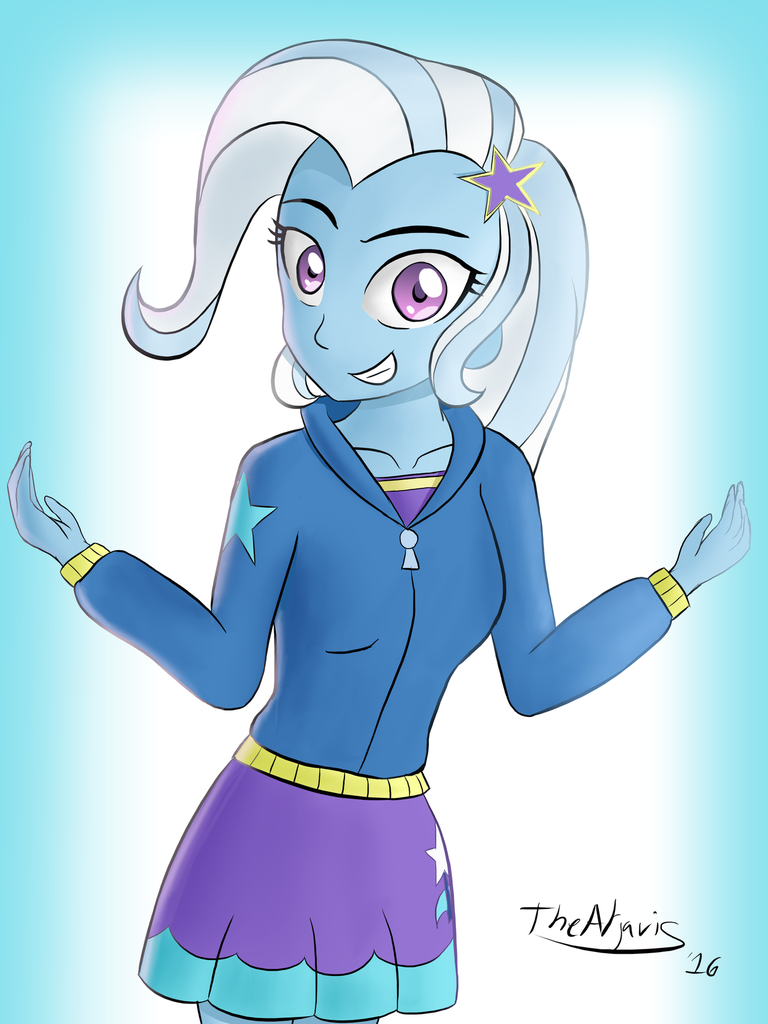 Safe Artist Thealjavis Trixie Equestria Girls Female Solo Derpibooru