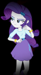 Size: 380x700 | Tagged: safe, screencap, rarity, equestria girls, g4, my little pony equestria girls: friendship games, annoyed, bracelet, clothes, cropped, eyeshadow, female, jewelry, lidded eyes, makeup, skirt, solo