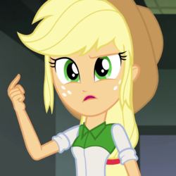 Size: 720x720 | Tagged: safe, screencap, applejack, equestria girls, g4, my little pony equestria girls: friendship games, cropped, female, solo