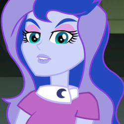 Size: 720x720 | Tagged: safe, screencap, princess luna, vice principal luna, equestria girls, g4, my little pony equestria girls: friendship games, cropped, female, lip bite, solo