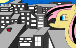 Size: 1274x815 | Tagged: safe, artist:amateur-draw, oc, oc only, 1000 hours in ms paint, apartment, building, city, clock, moon, ms paint, night
