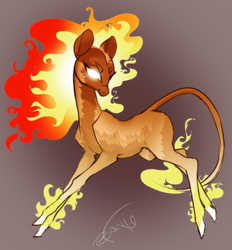 Size: 1742x1874 | Tagged: safe, artist:opalacorn, oc, oc only, original species, pony, glowing, glowing eyes, leonine tail, mane of fire, solo, tail