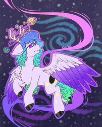 Size: 1024x1267 | Tagged: safe, artist:lunarahartistry, oc, oc only, oc:eclipse, deer pony, original species, earth, space