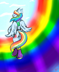 Size: 780x950 | Tagged: safe, artist:zenn-the-one, rainbow dash, anthro, g4, female, redraw, solo