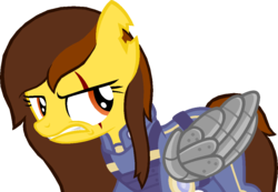 Size: 1078x747 | Tagged: safe, artist:yukimemories, oc, oc only, oc:golden lily, pegasus, pony, g4, season 5, the cutie re-mark, alternate timeline, armor, crystal war timeline, scar, solo, torn ear