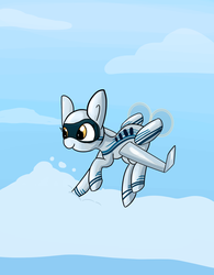 Size: 1280x1644 | Tagged: safe, artist:tjpones, oc, oc only, original species, plane pony, pony, cloud, flying, plane, solo