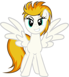 Size: 400x451 | Tagged: safe, artist:alinadreams00, oc, oc only, oc:kaos meleer, pegasus, pony, looking at you, pegasus oc, simple background, smiling at you, transparent background, vector, wings