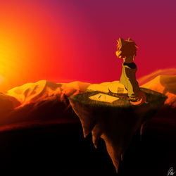 Size: 2048x2048 | Tagged: safe, artist:dadio46, oc, oc only, oc:whoop, pony, unicorn, clothes, floating, high res, map, mountain, orange, pencil, solo, sunset, sweater, unshorn fetlocks