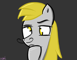 Size: 4240x3300 | Tagged: safe, artist:mikail baysan, derpy hooves, pegasus, pony, g4, female, mare, moustache, solo, suspicious, yellow mane